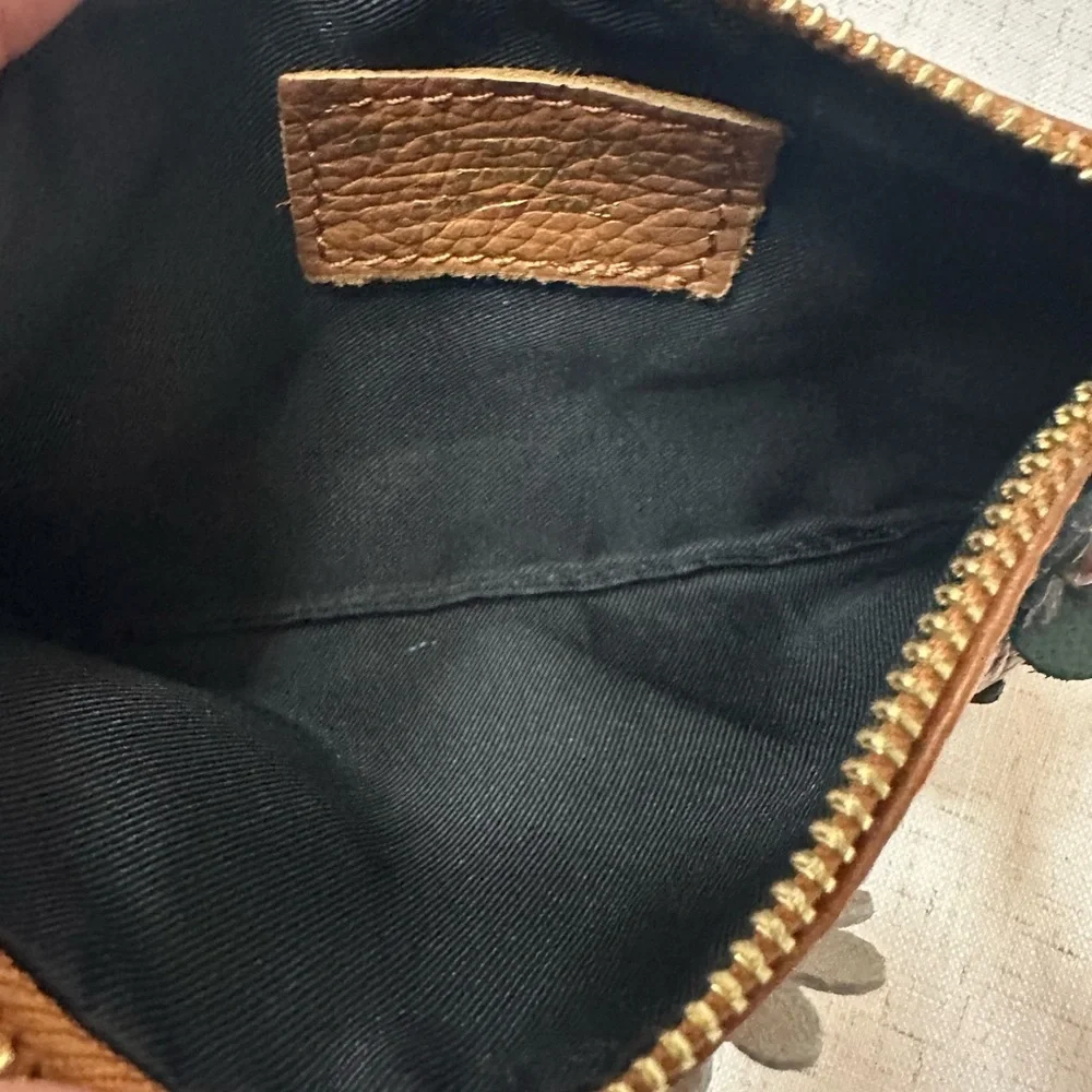 Floral Embellished Brown Wristlet - Picture 2 of 9